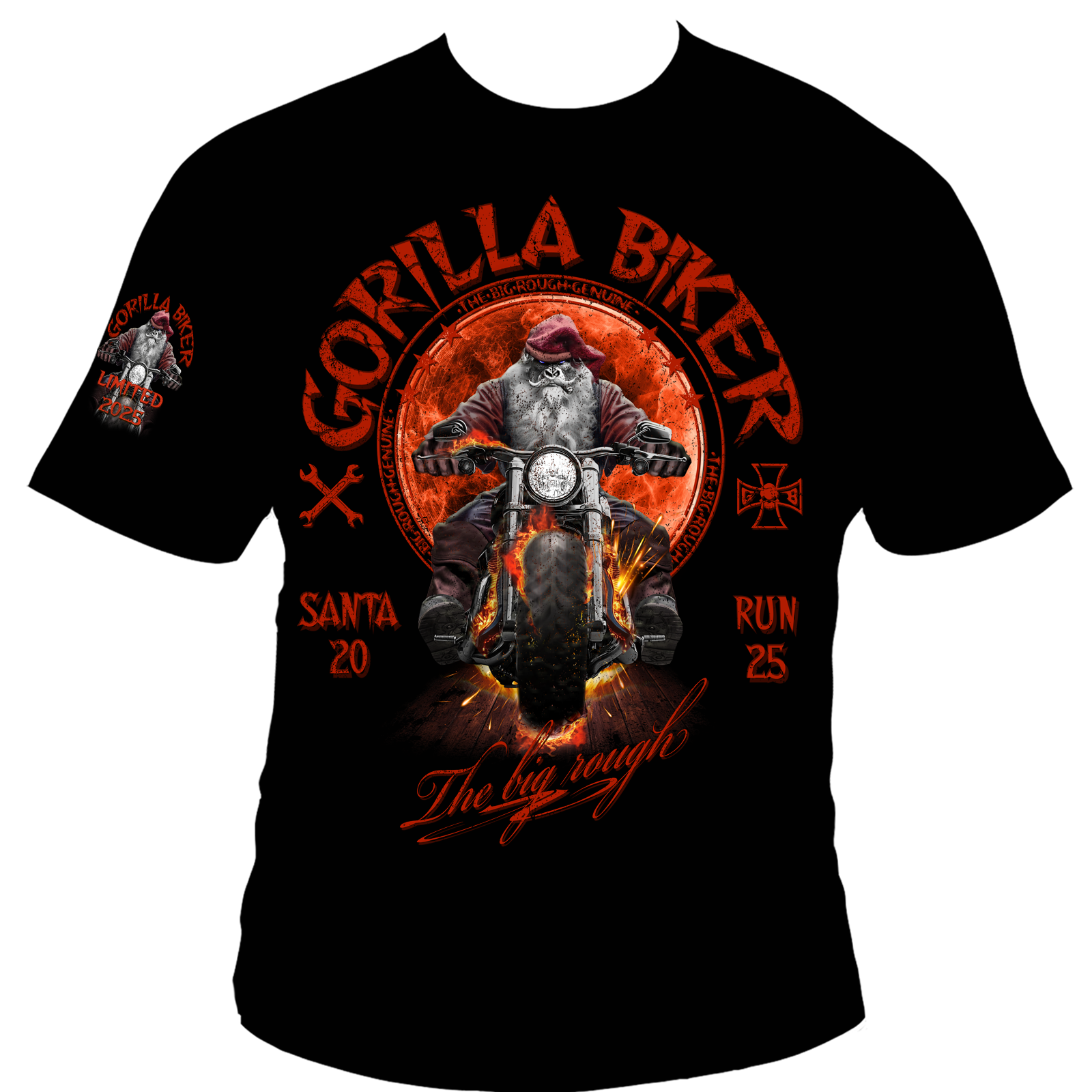 Limited Sonderdruck 2025 T-Shirt ( Gorilla Biker GB87 Santa Rider )