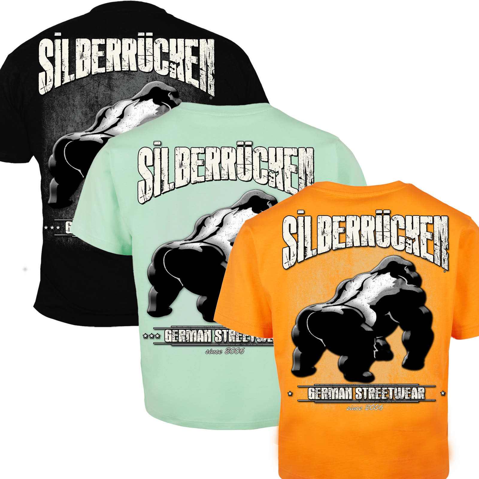 Herren T-Shirt ( Silberrücken SR163 Grundmotiv )
