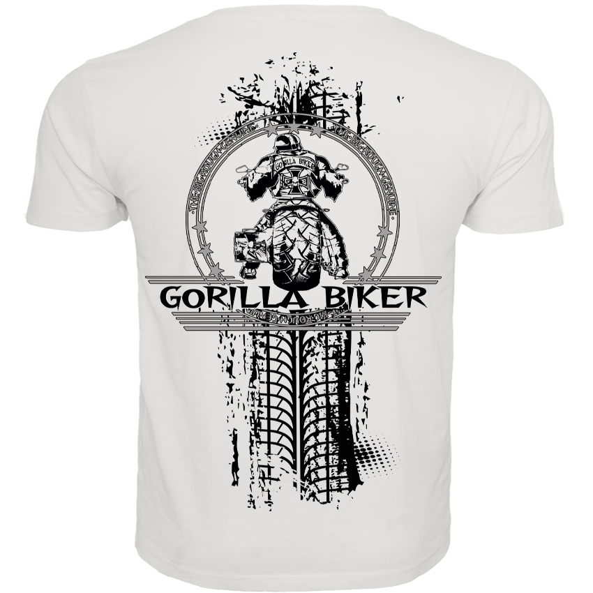 T-Shirt ( Weiss GB45 Gorilla Biker Roadstop )