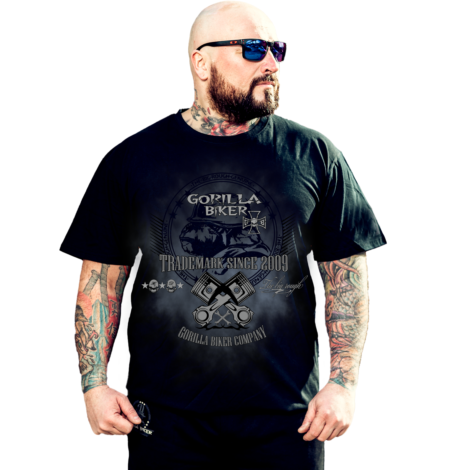 T-Shirt ( Schwarz GB45 Gorilla Biker Roadstop )