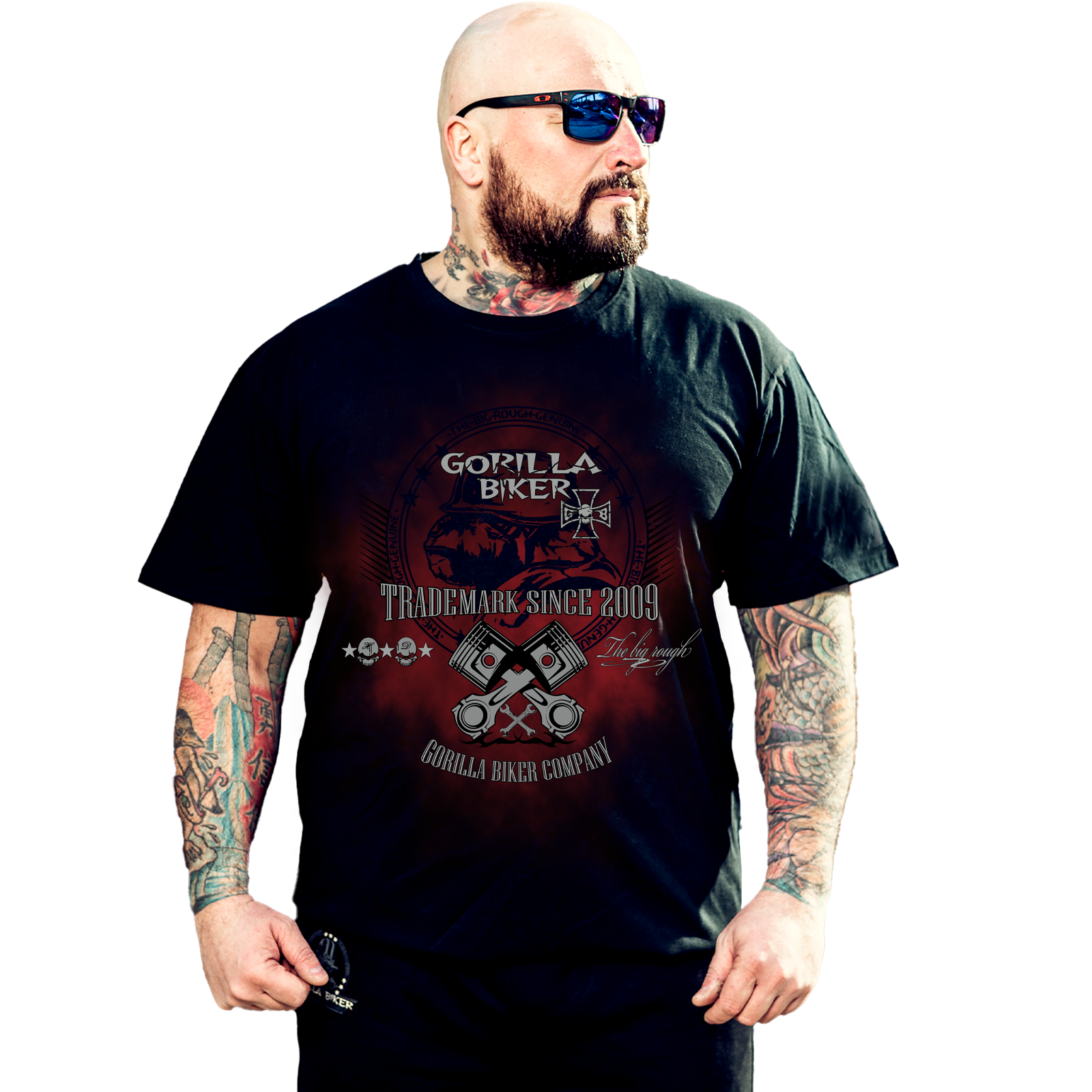 T-Shirt ( Schwarz GB45 Gorilla Biker Roadstop )
