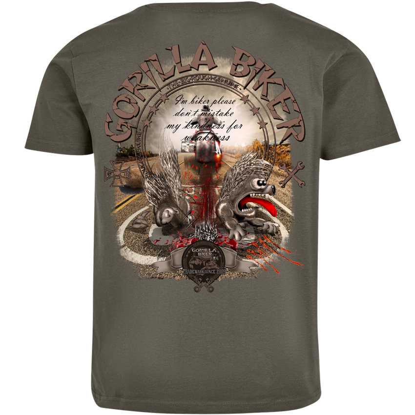 T-Shirt ( GB76 Gorilla Biker Roadhog ) Rückendruck