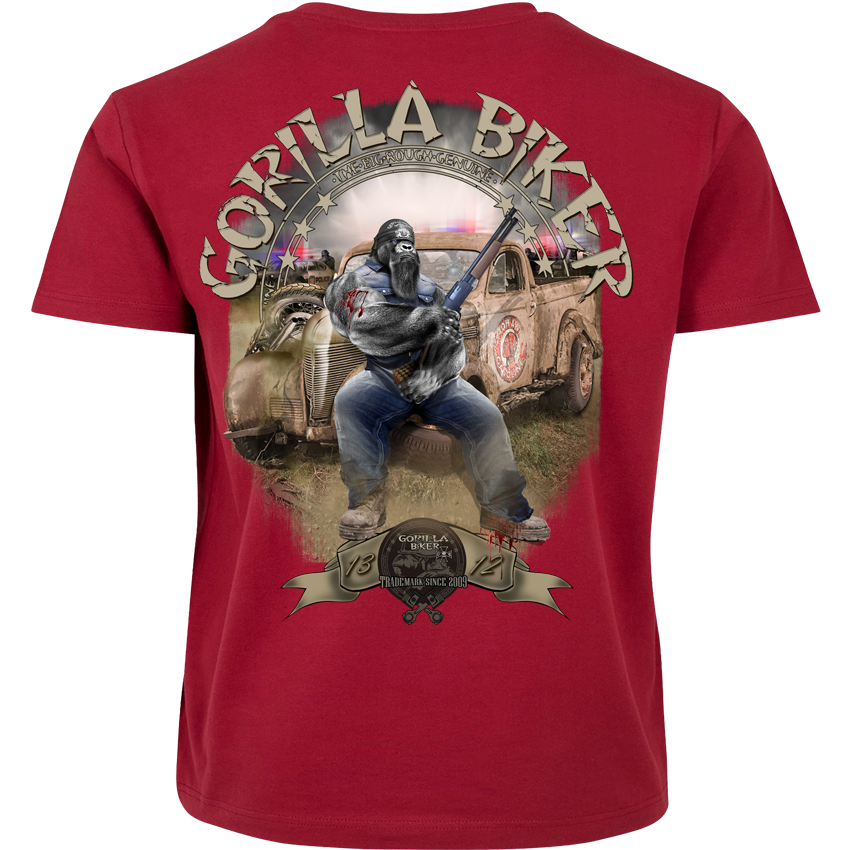 T-Shirt ( GB77 Gorilla Biker Trouble ) Backprint