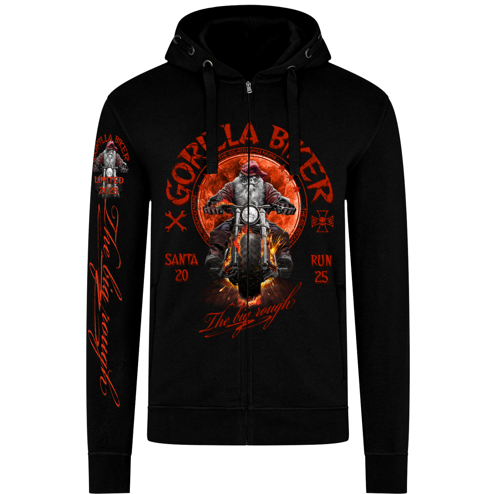 Limited Sonderdruck 2025 Herren Premium Kapuzenjacke  ( Gorilla Biker GB87 Santa Rider   )