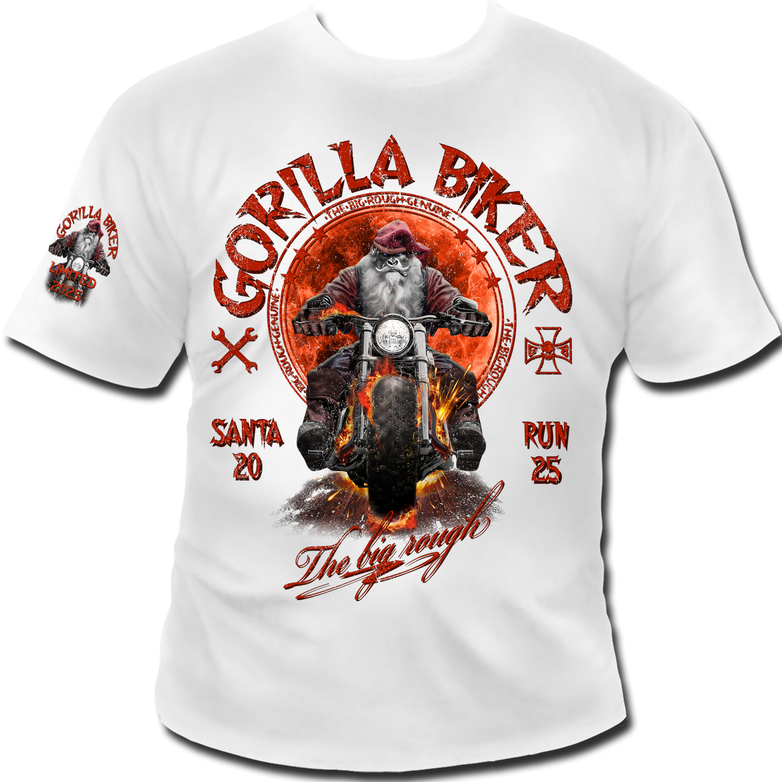 Limited Sonderdruck 2025 T-Shirt ( Gorilla Biker GB87 Santa Rider  )