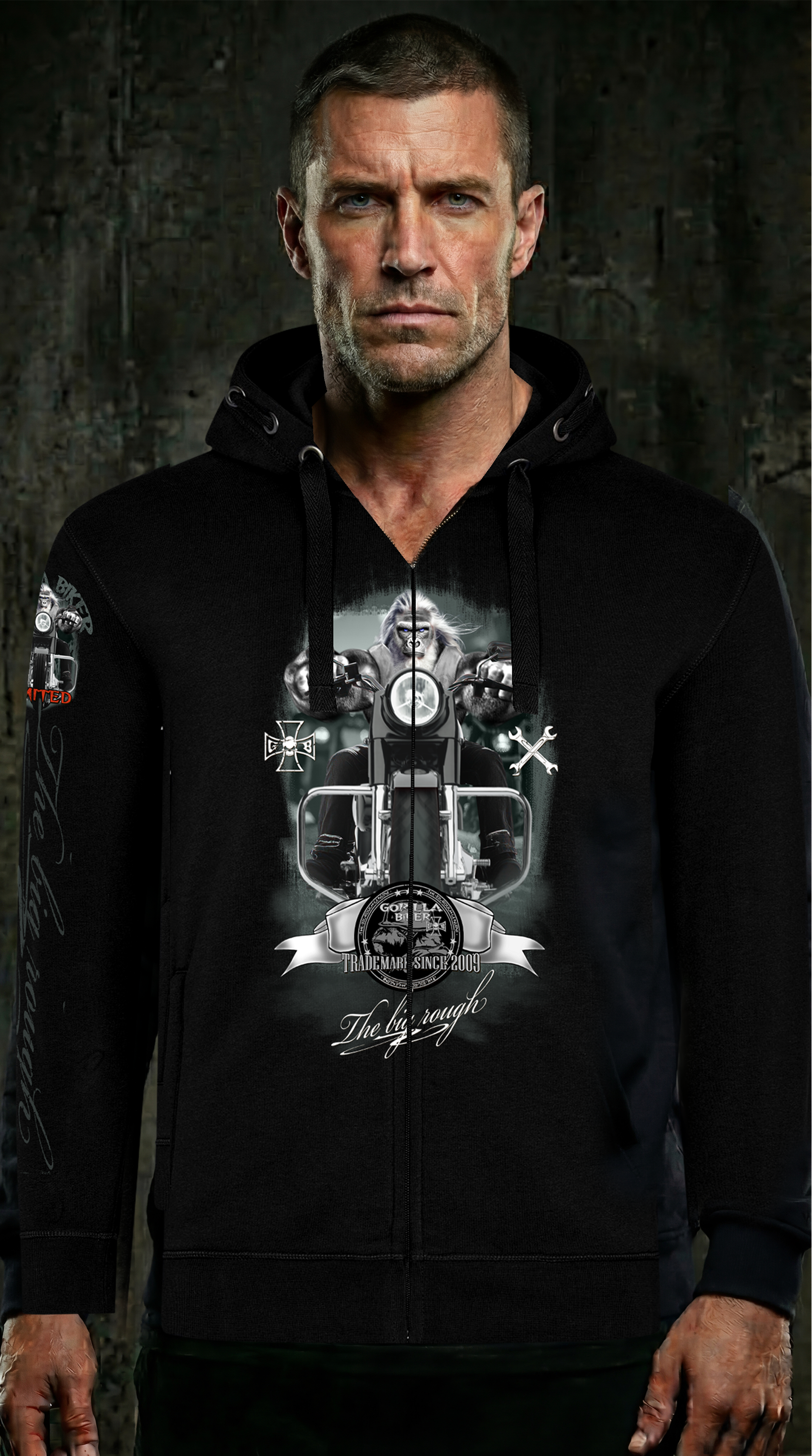 Limited Edition 2026 Herren Premium Kapuzenjacke ( Gorilla Biker GBL2026 )